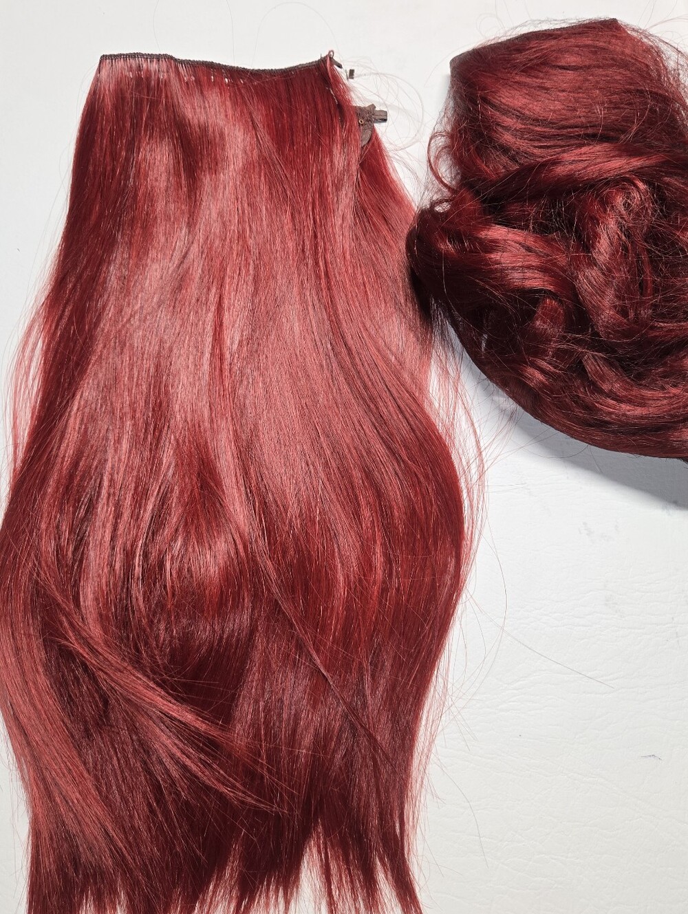 Thathair Halo Extensions Strawberry Red 18” Wavy & Straight 4 Packs